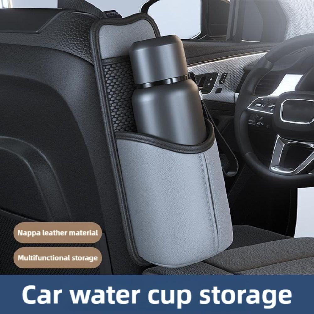 

PU Leather Seat Sides Storage Bag Portable Water Bottles Rack Water Bottle Holder Universal вина червоного кольору