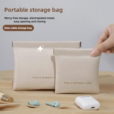 2025 Closed Bullet Bag Mini PU Earphone Storage Bag Candy Colored Coin Bag Zero Wallet Lipstick Storage Bag XL01