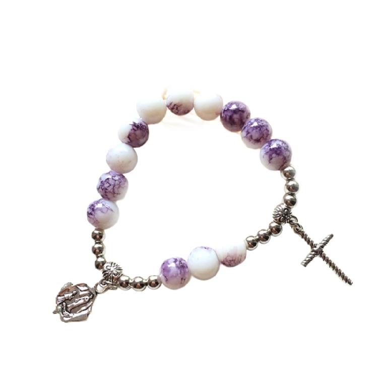 Adjustable Crosses Charm Beads Bracelets Fashionable Religious Jewelry for Men and Women
