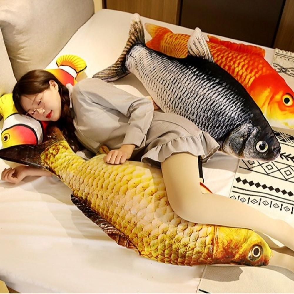 Simulation Fish Stuffed Animal Carp 3D Simulation Fish Plush Doll Fish Plush Toy Pet Cat Favor