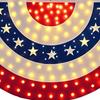 USA 250th Patriotic Bunting Banner with LED Light Memorial Patriotic Banner Flags for 4th of July Decorations Outdoor