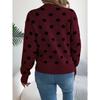 Autumn Winter Casual Color Block Polka Dot Long Sleeve Pullover Sweater Women's Fashion