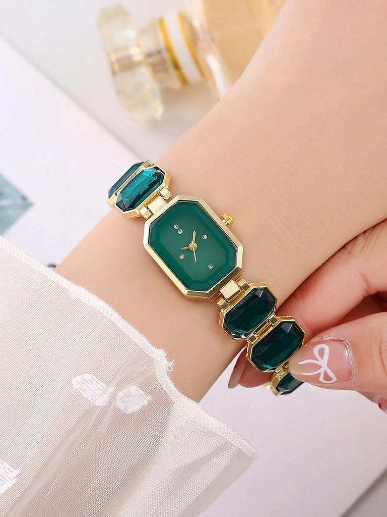 Women Square Watch Luxury Stainless Steel Water Diamond Quartz Movement Fashion Bracelet Clock Rose Gold Ladies Watches