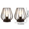 TRIROCKS Table Lamps (Set of 2) - Stylish Battery-Operated Lamps, 21cm Tall, Desk Lamp, Indirect Lighting, Metal Decorative Lamp, Antique Style, Suita