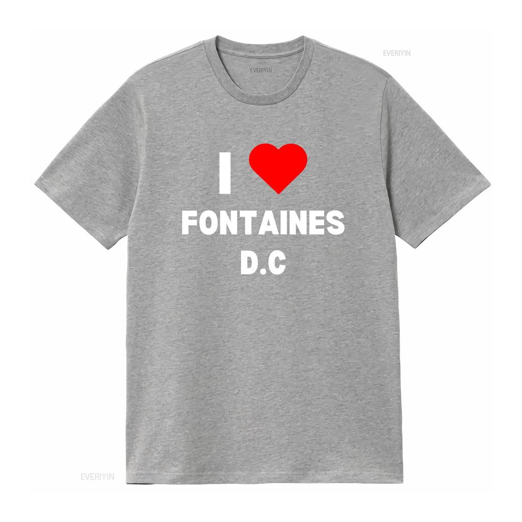 Stylish I Heart Fontaines D C Indie T Shirt for Fashion Forward Individuals vintage Washed homme Stretched Breathable