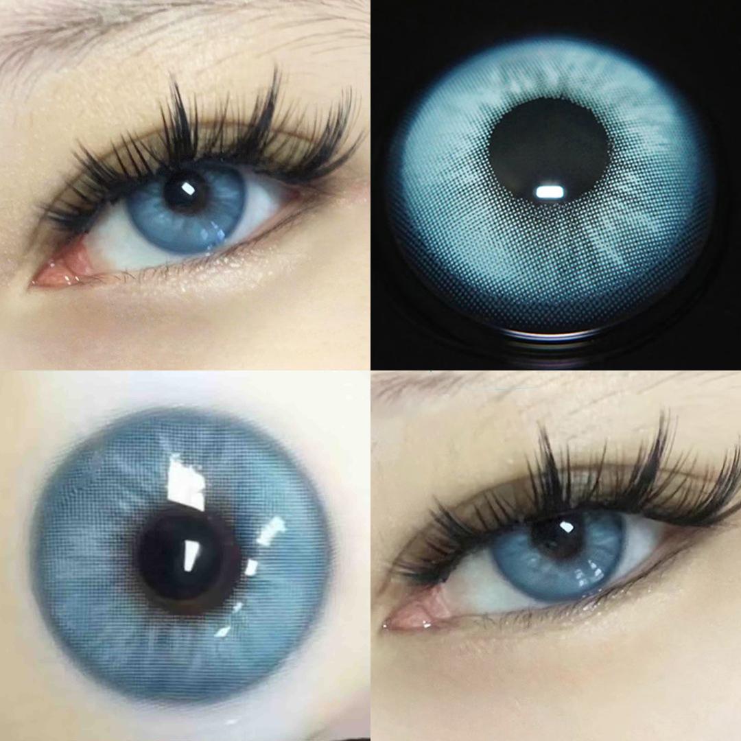 

Градуированные 2 шт./1 пара цветных контактных линз Taylor BlueGray, косметические мягкие линзы 14,2 мм -4.00