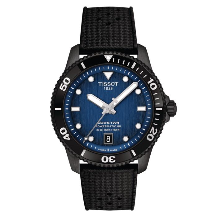 

TISSOT Automatic Mechanical Movement 300 meter Water Resistance Unisex Watch 40mm Blue Dial Rubber Strap T120.807.37.041.00 Blue Dial