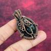Seraphinite Gemstone Pendant Copper Wire Wrapped Jewelry Rainbow Moonstone Pendant