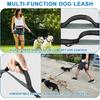 Hands Free Dog Leash for 1-2 Dogs with Zipper Pouch & Bungee Rope | Adjustable Waist Belt, Dual Padded Handles & Safety Lock | Reflective for