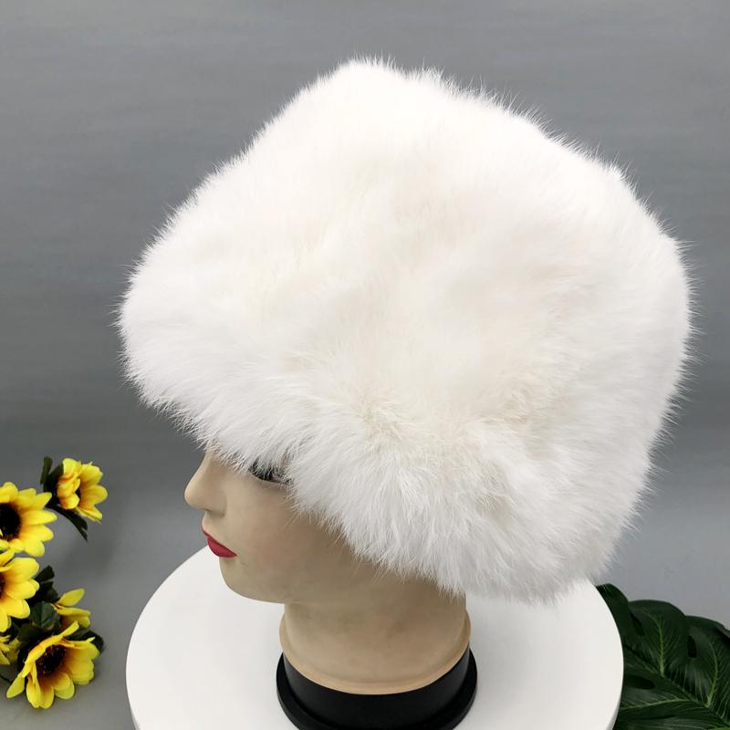

Панама из натурального меха кролика унисекс для мужчин и женщин зимняя теплая модная купольная шляпа 55-60cm белый