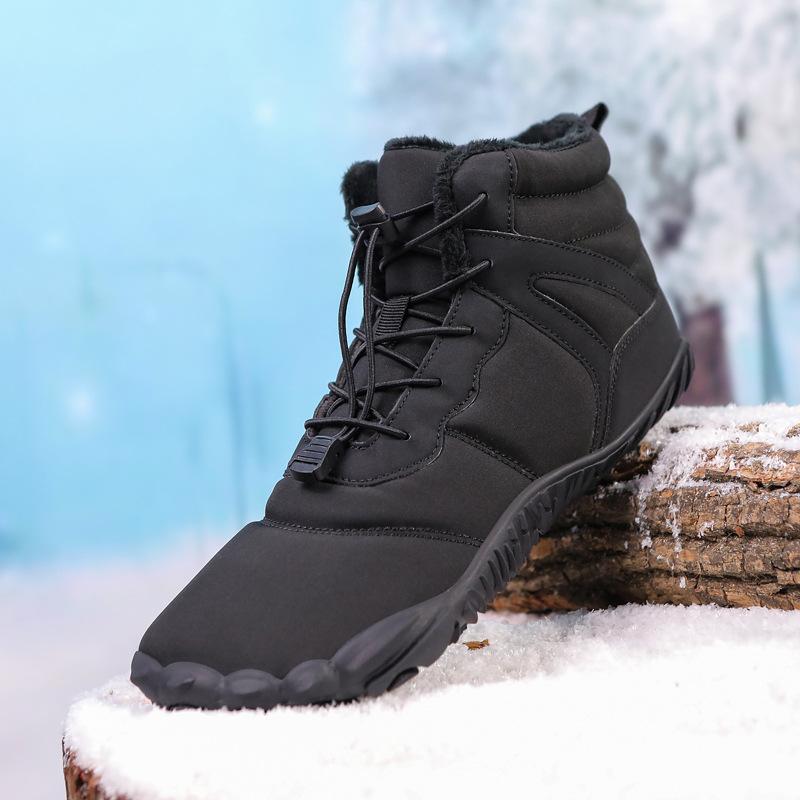 

Winter outdoor five-finger cotton shoes, piled and thickened warm men s mountaineering snow boots, non-slip and wear-resistant medium tube men s 47 чёрный