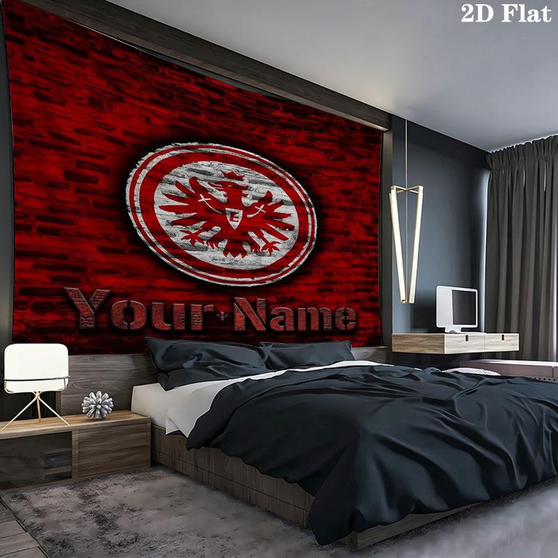 Eintracht Frankfurt Custom Name Wall Tapestry Aesthetic Wall Hanging Printed Fabric Blanket Decorative Tapestries for Bedroom Living Room Home Decor