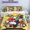3pcs Super Mario Bros Adventure Bedding Set, Including 1 Quilt Cover and 2 Pillow Shams, Without Filling, Soft and Comfortable Home Bedroom