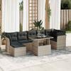 VidaXL Garden Lounge Set 8 Pcs with Light Grey Cushions Wicker 3326203