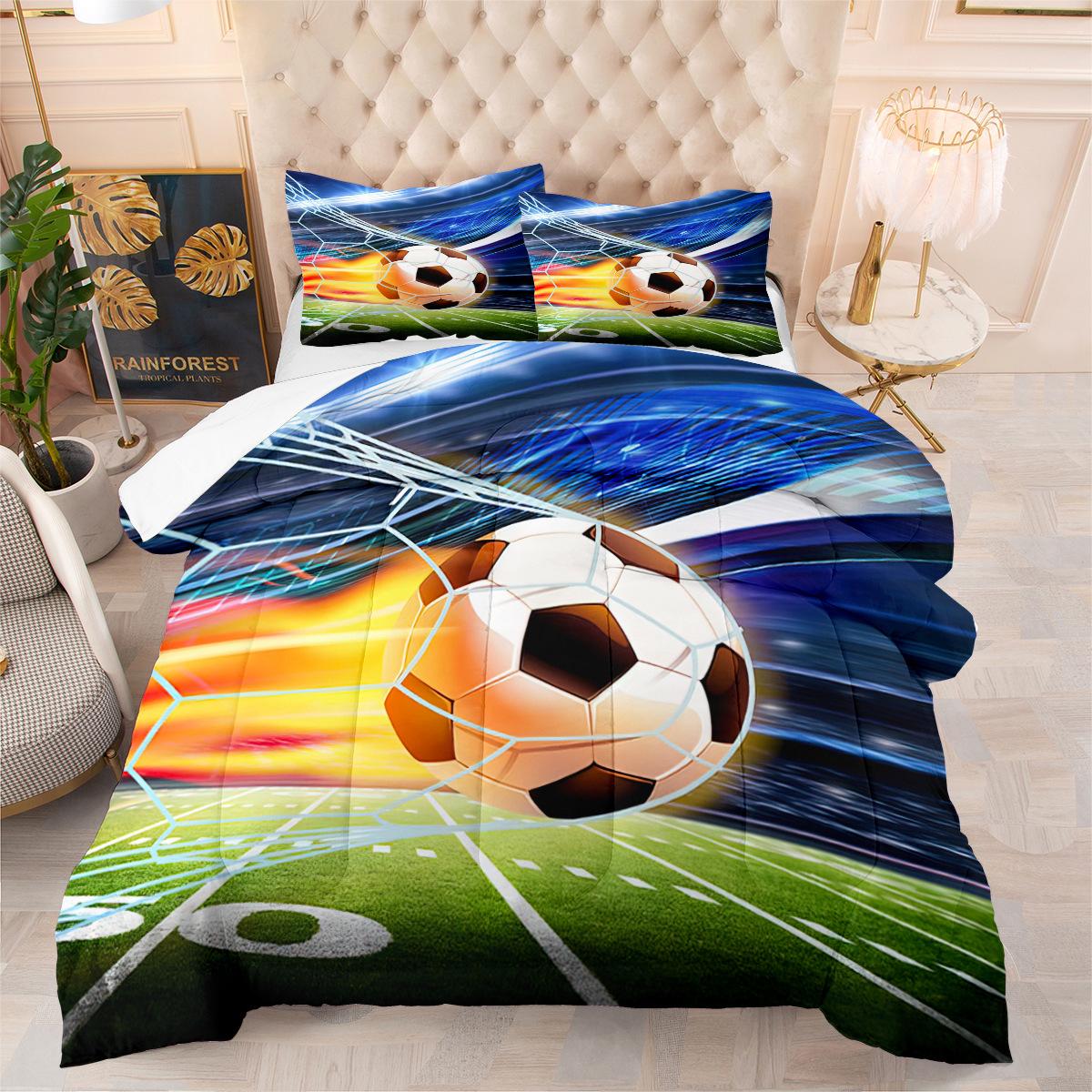 

Football Sports Home Textiles Digital Printing Bedding Fat Quilt Cover Three-piece Set 172*218cm