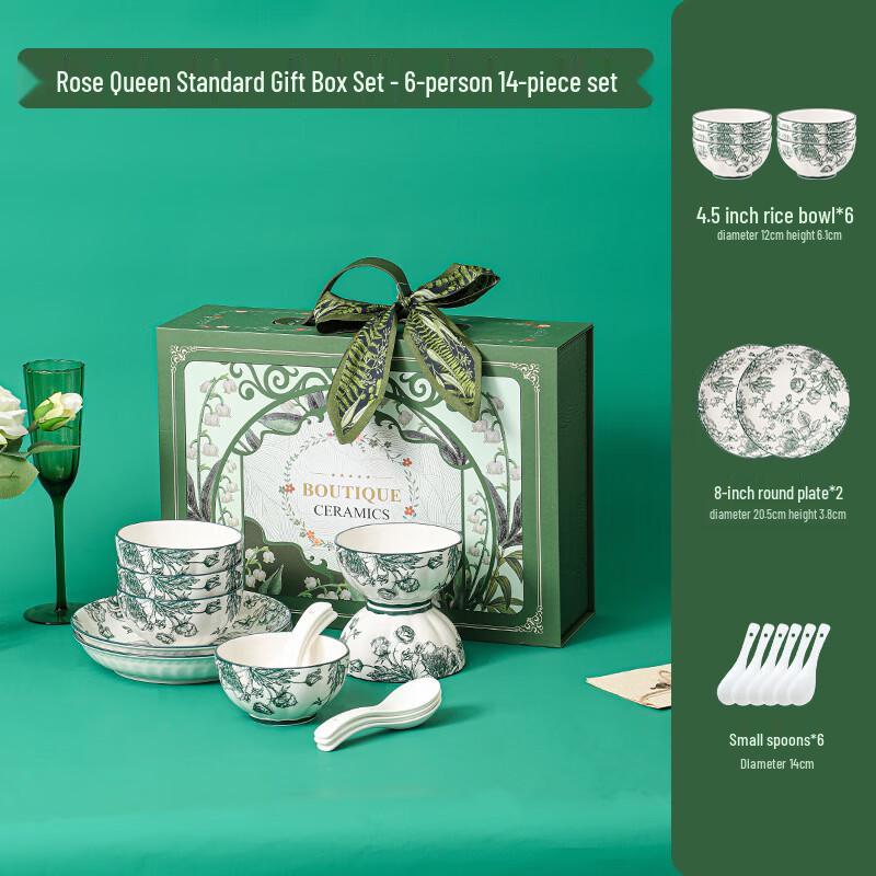 Rose Queen Ceramic Dinnerware Gift Set
