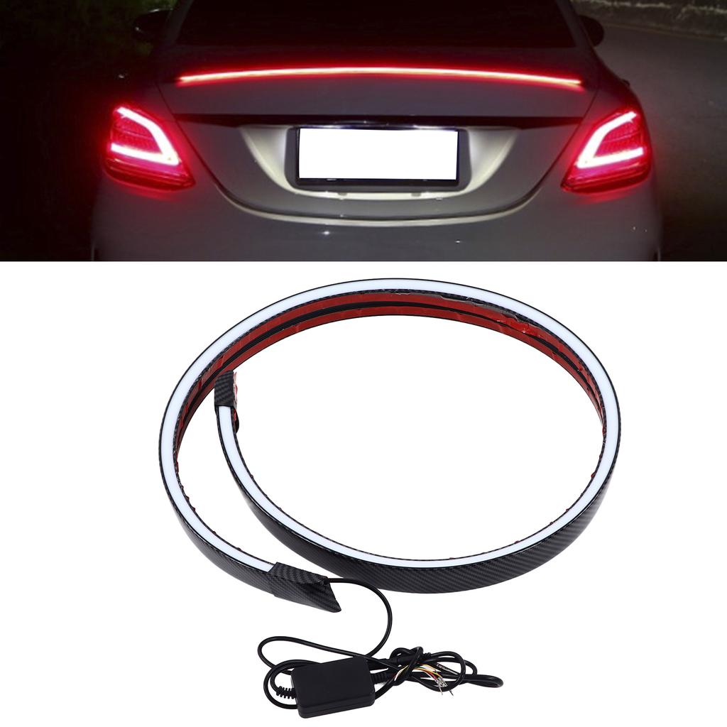 Carbon Fibre Style Rear Trunk Spoiler Lip LED Colorful Spoiler Wing Universal Car Modification