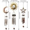 Avec Tube Métallique Lumières Solaires Étanche Rétro Lune LED Carillons Éoliens Solaires Durables Suspendus en Extérieur Cloches Éoliennes Ornements de Jardin