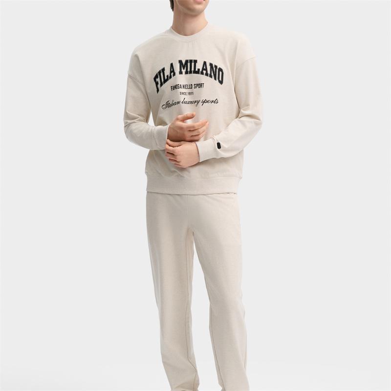 New FILA Knitted Sweatpants Men's Light Khaki Heather Gray F11M435602FLK