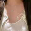 Blue Diamond Love Heart Pendant Necklace Exquisite Light Luxury Fashion Clavicle Chain Jewelry