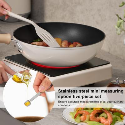 5Pcs Stainless Steel Measuring Spoons Set Square Mini Measuring Spoon Spice