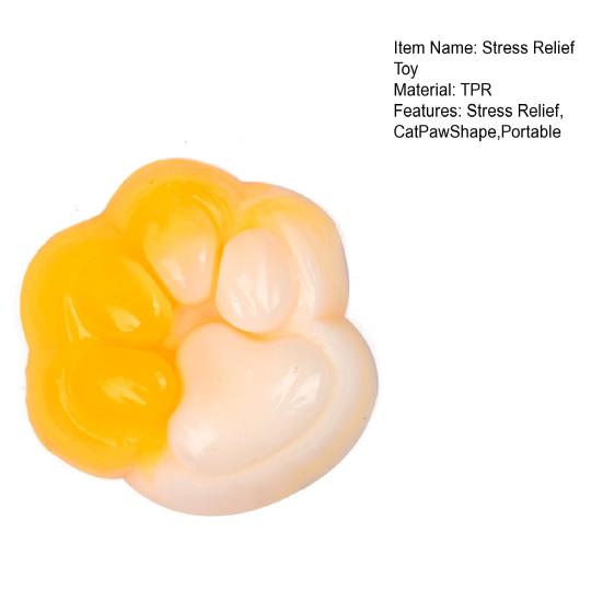 Mini Cat Paw Squeeze Toy Stress Relief Gradient Color Kitten Paw Sensory Toy Soft Stress Ball Animal Claw Pinch Fidget
