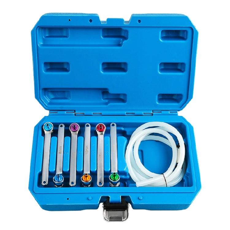 

Automotive Brake Bleeding Spanner Kit 7 12mm 12 Point Wrench Set With Oil Drain Hose For Hydraulic Systems 1
