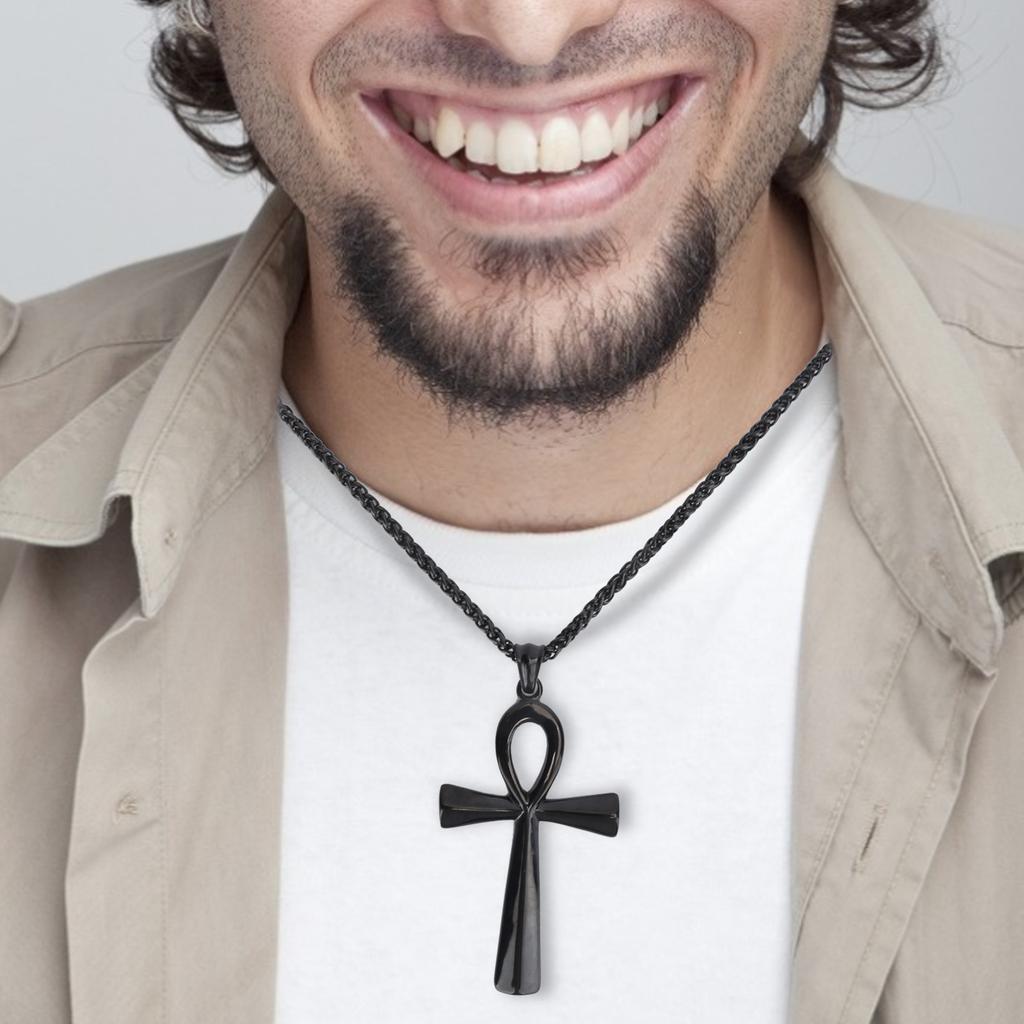 Men Stainless Steel Necklace Chain Exquisite Fashionable Pendant Necklace Accessory Gift