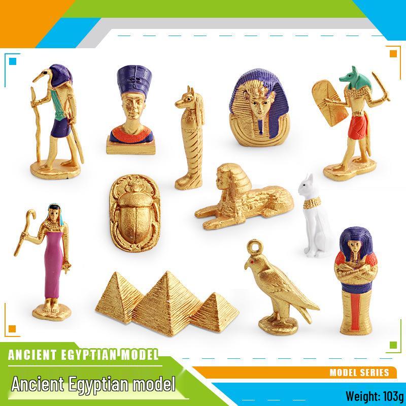 

Детская когнитивная модель: Фигурки Древнеегипетской царицы, Сфинкса, Скарабея, Пирамиды, Мумии и Саркофага