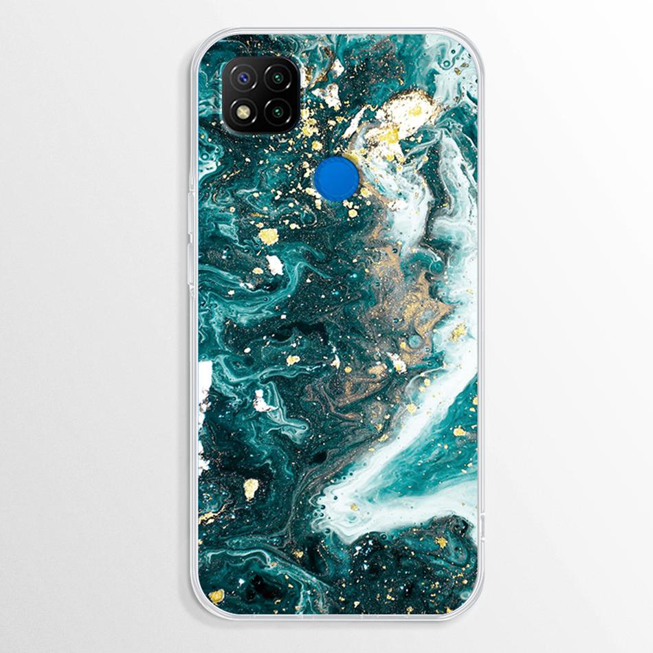 For Xiaomi Redmi 10A Case Fashion Marble Clear Silicon Soft TPU Cover Coque For Xiaomi Redmi 10A 10 A 6.53'' Phone Cases Fundas