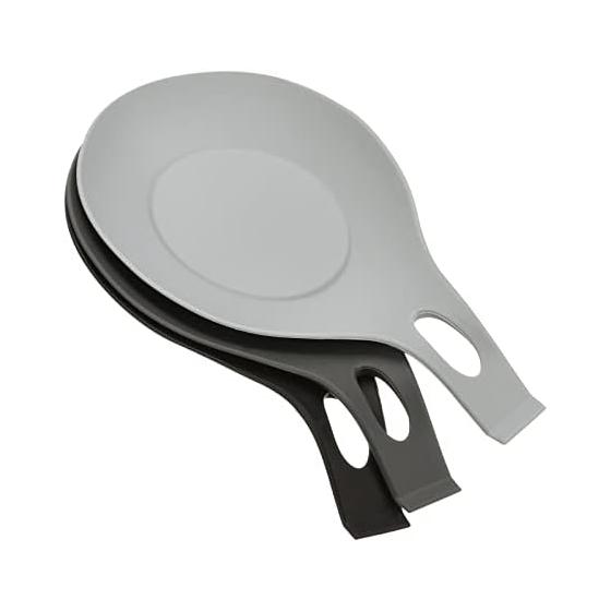 uxcell Silicone Spoon Rest, Heat Resistant Kitchen Utensil Holder for Countertop and Stovetop, Spatula Ladle Holder, 195mm x 95mm, 1 Set, Durable and