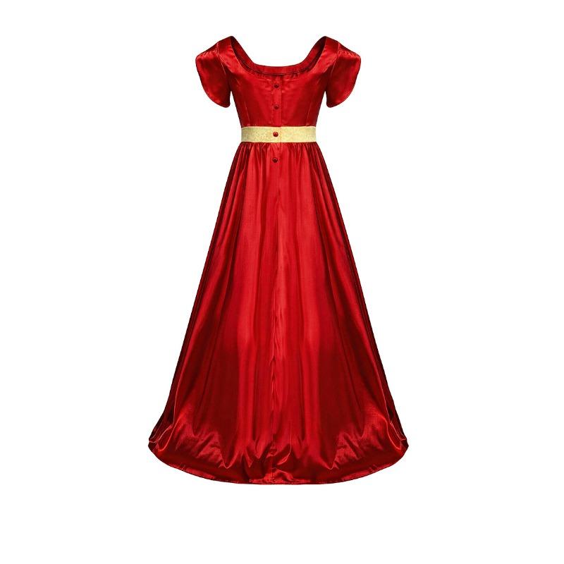 Gown with Silk Satin Ruffled Sleeves and Long Skirt - Halloween Cosplay Dress S