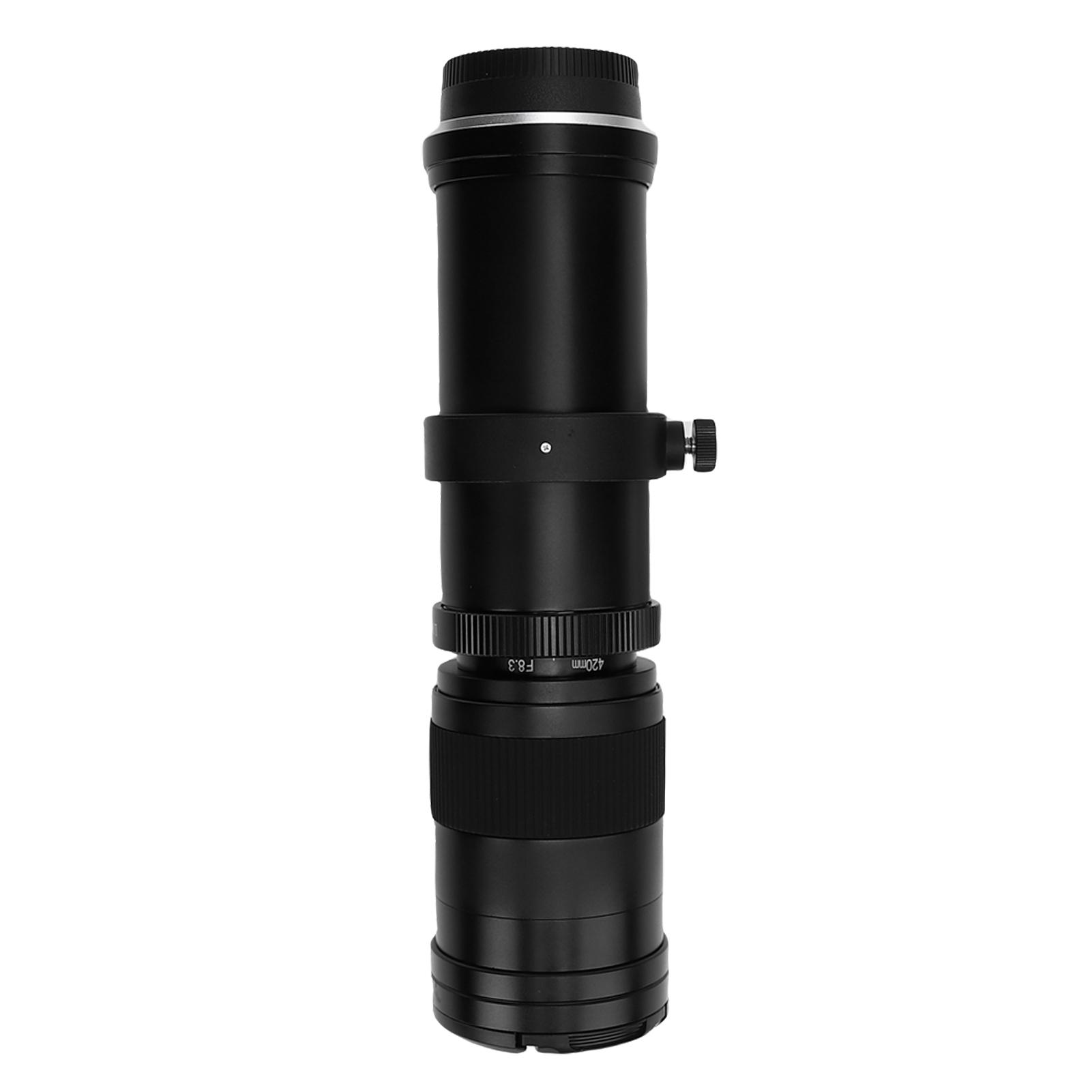 

420 800мм Зум-объектив для зеркальной камеры Nikon F, оптическое стекло с покрытием, ручная фокусировка, телеобъектив чёрный