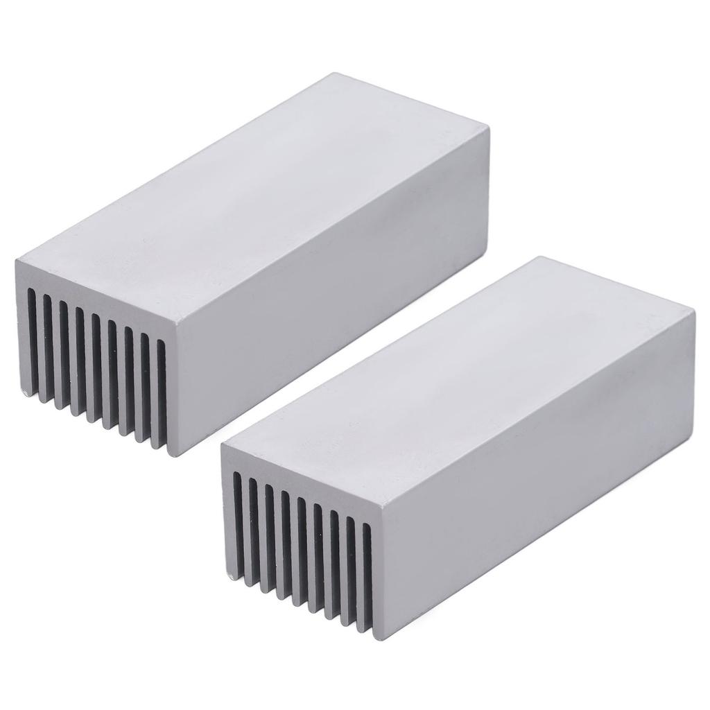 2Pcs Cooling Fins Aluminum Heat Radiator Heatsink Kit for Electronic Chip CPU 100x40x30mm