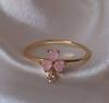New Cute Colorful Zircon Flower Ring For Women Girl Fashion Vintage Zircon Adjustable Rings Jewelry Gift