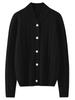 Women's Plus Size Cashmere Stand Collar Thick Knit Cardigan Sweater, Long Sleeve Loose Fit.