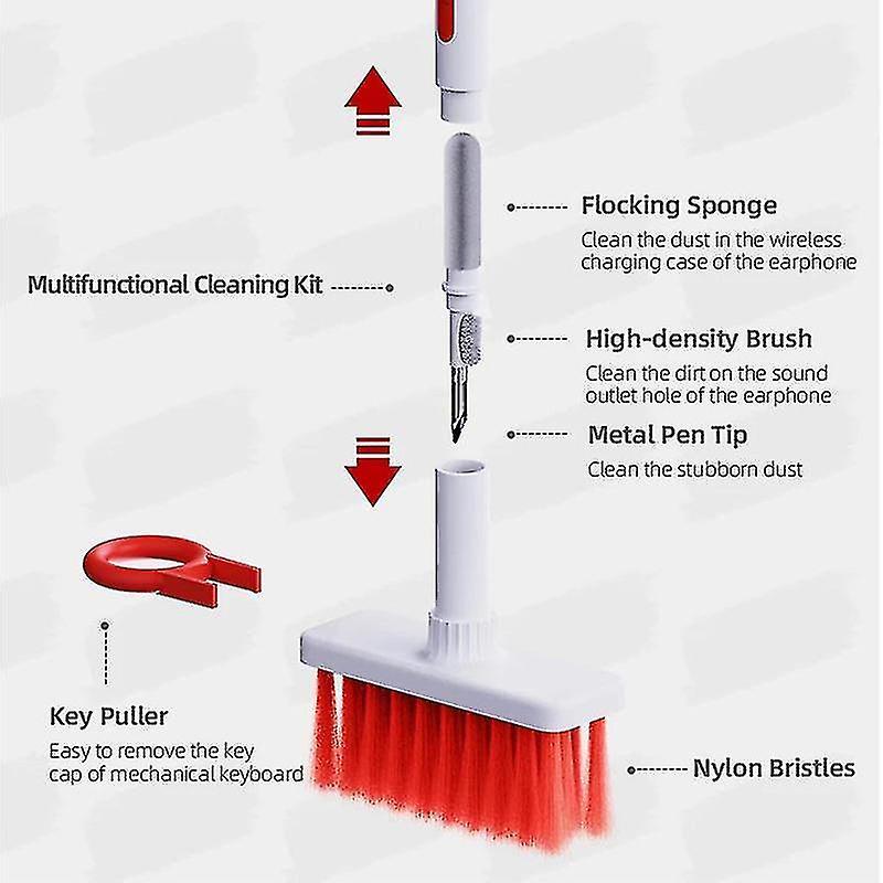 Bluetooth Earplug Cleaning Brush Pen Computer Keyboard Mobile Phone Receiver Gap Cleaning Brush Set 5-piece Set