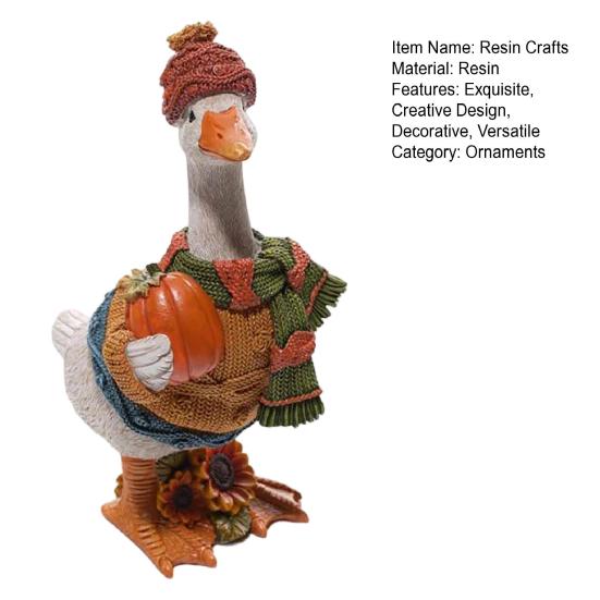 Autumn Pumpkin Duck Ornament Exquisite Resin Craft