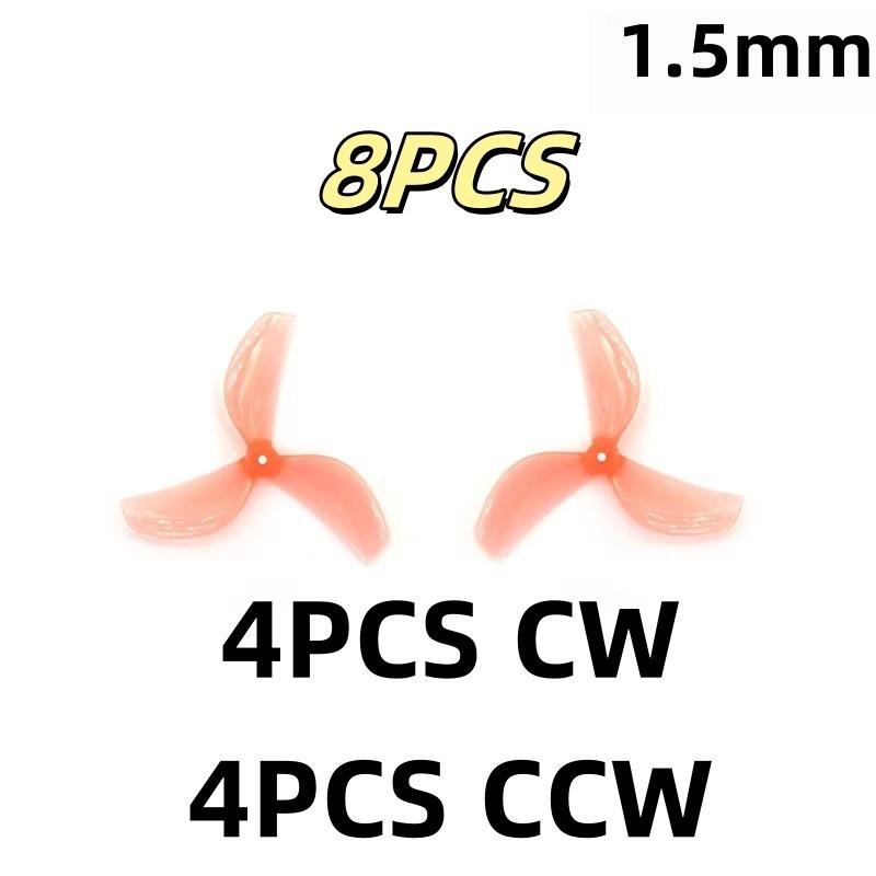 8Pcs Diy Accessories For Rc Fpv Racing Freestyle 1.8Inch Cinewhoop Toothpick Drones 45Mm 3-Blade Pc Propeller 1Mm 1.5Mm