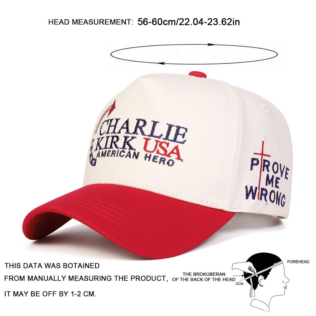 Unisex CHARLIE KIRK USA Letter Embroidery Baseball Caps Spring Autumn Outdoor Adjustable Casual Hats Sunscreen Hat Sports Cap