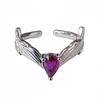 French Princess Style Light Luxury High-End Open Ring Stacked With Niche Design Pink Zircon Personalized Fashion Ring