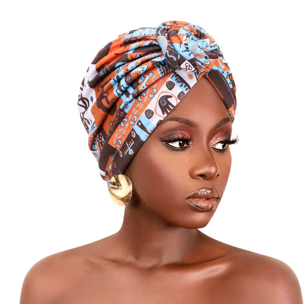 Knotted Style Twist Knot Turban Hat Pleated Floral Head Wrap Islamic Headband Women Headwear
