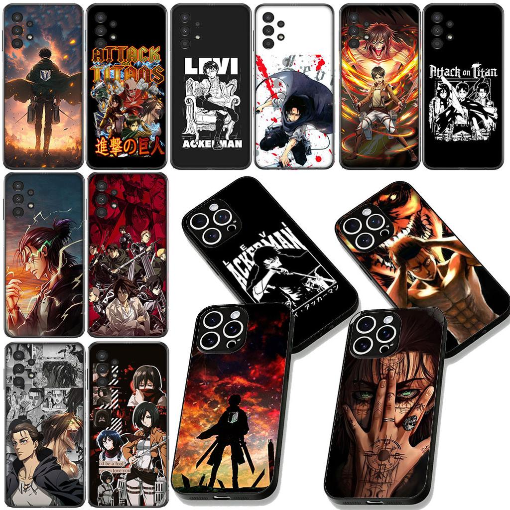 Attack on Titan Eren Jaeger Levi Cover for Samsung Galaxy A06 A05 A14 A50 A51 A52 A12 A13 A23 A70 A07 A25 A26 A72 A56 Phone Case