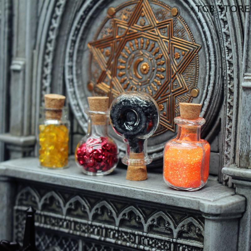 4 Buc/Set Poțiune Magică Sticlă Minerală Poțiune Simulare Mini Flacoane de Sticlă cu Dop de Plută Decor Halloween Model Accesorii de