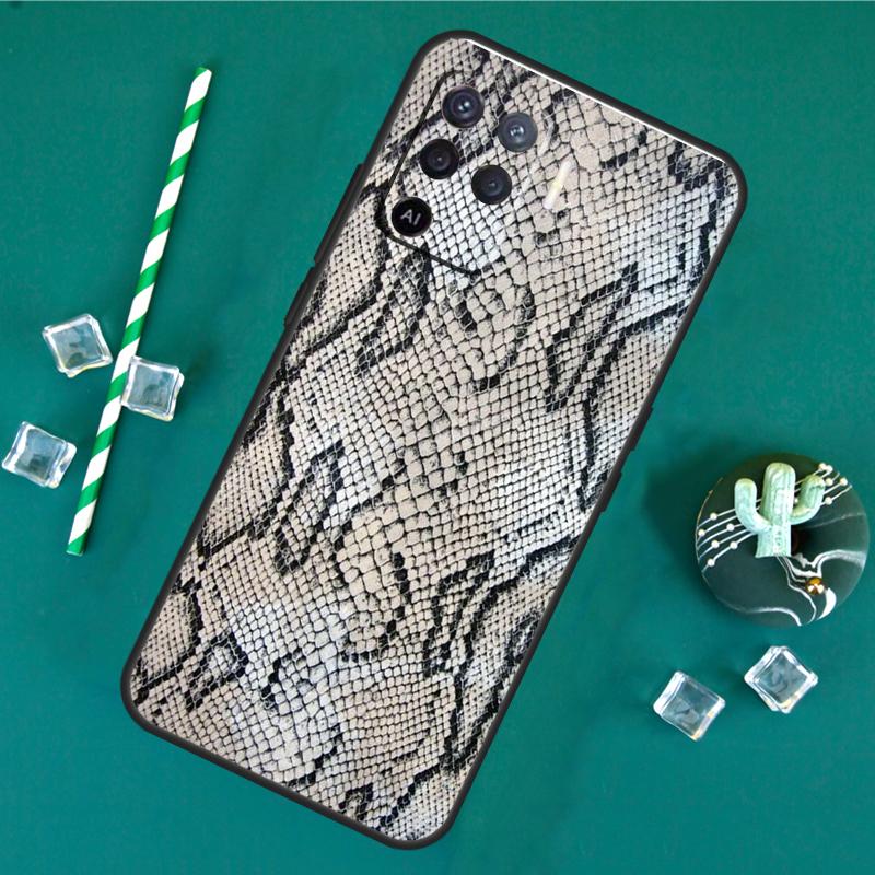 Snake Skin Case For Oppo A40 A60 A80 A16 A76 A96 A18 A38 A58 A78 A98 A91 A15 A17 A74 A94 A54 A57S Cover