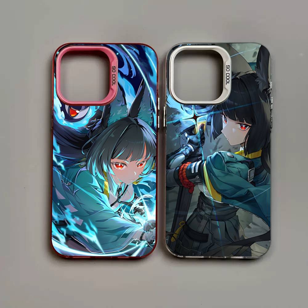 Classic Girl H-Hoshimi Miyabi Phone Case For IPhone 17 16 15 14 11 12 13 Pro Max Plus Pro Colored Silver Cover