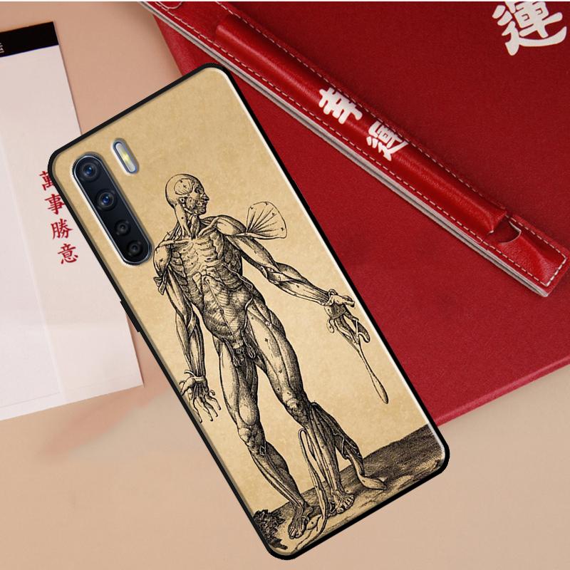 Human Anatomy Case For Oppo A80 A58 A5 Pro A15 A16 A17 A57 A77 A94 A74 A54 A76 A96 A40 A60 A18 A38 A78 A98