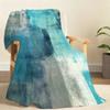 Dark Blue Abstract Lines and Color Blocks Blanket Soft Throw Blanket for Home Bedroom Bed Sofa Picnic Travel Office Blanket Gift