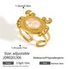 Youthway Fish Conch Turtle Crab Oil Drip Open Rings For Women 18K Gold PVD Plated Stainless Steel Rings Fashion Jewelry Gift