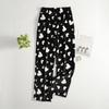 Damen Pyjamahose Plüsch Schlafhose Weiche Elastische Taille Pyjamaunterteil Gemusterte Hose Mit 2 Taschen